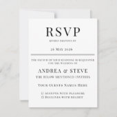 Minimalist Wedding RSVP Card | Elegant Classic Kaartje (Voorkant)