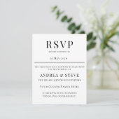 Minimalist Wedding RSVP Card | Elegant Classic Kaartje (Staand voorkant)