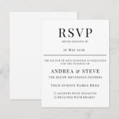 Minimalist Wedding RSVP Card | Elegant Classic Kaartje (Voorkant / Achterkant)