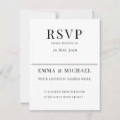 Minimalist Wedding RSVP Card | Elegant Editable (Voorkant)