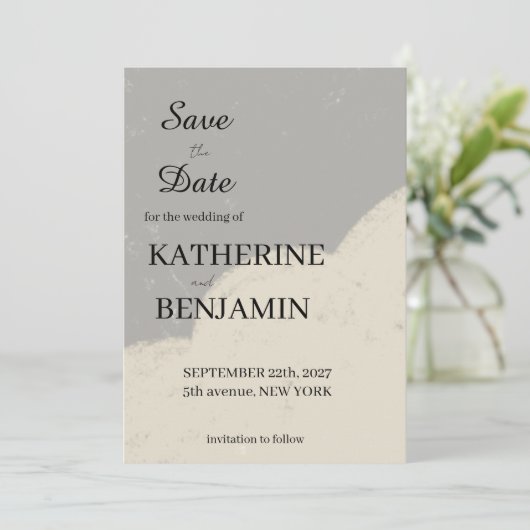 Minimalist Wedding Save The Date (Staand voorkant)