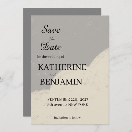 Minimalist Wedding Save The Date (Voorkant / Achterkant)