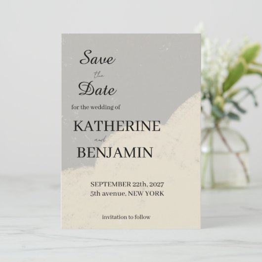 Minimalist Wedding Save The Date (Staand voorkant)