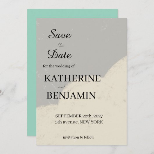 Minimalist Wedding Save The Date (Voorkant / Achterkant)