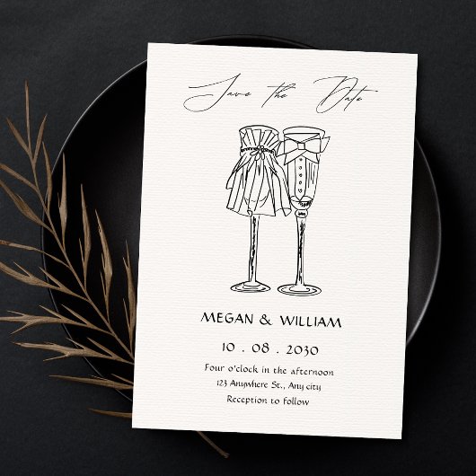 Minimalist wedding  save the date