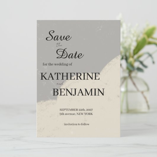Minimalist Wedding Save The Date (Staand voorkant)