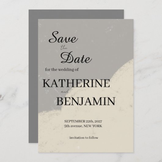 Minimalist Wedding Save The Date (Voorkant / Achterkant)