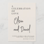 Minimalist Wedding Script Photo QR Code Kaart (Voorkant)