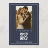 Minimalist Wedding Script Photo QR Code Kaart (Achterkant)
