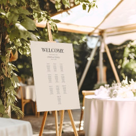 Minimalist Wedding Seating Plan (10) Soft Latte Poster