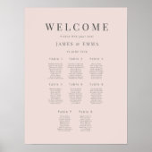 Minimalist Wedding Seating Plan (8) Warm Blush Poster (Voorkant)