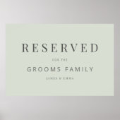 Minimalist Wedding Sign Pale Sage Poster (Voorkant)