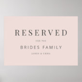 Minimalist Wedding Sign Warm Blush Poster (Voorkant)