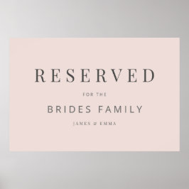 Minimalist Wedding Sign Warm Blush Poster