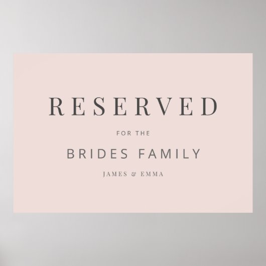 Minimalist Wedding Sign Warm Blush Poster (Voorkant)