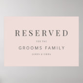 Minimalist Wedding Sign Warm Blush Poster (Voorkant)