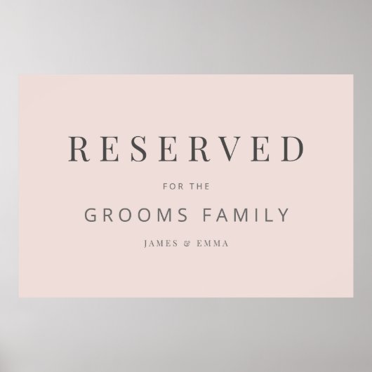Minimalist Wedding Sign Warm Blush Poster (Voorkant)