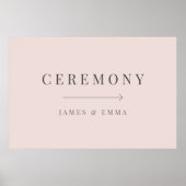 Minimalist Wedding Sign Warm Blush Poster (Voorkant)