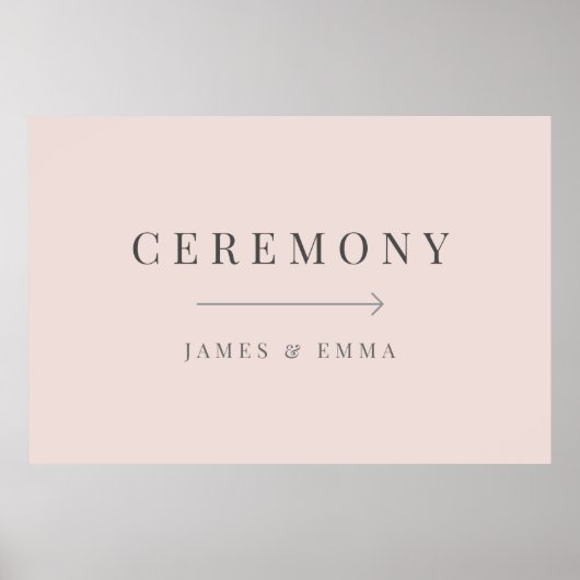 Minimalist Wedding Sign Warm Blush Poster (Voorkant)