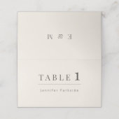 Minimalist Wedding | Soft Beige Plaatskaartje (Buitenkant ongevouwen)