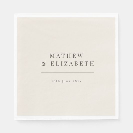 Minimalist Wedding Soft Beige Servet (Voorkant)