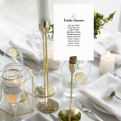 Minimalist Wedding Table Number Card Kaart