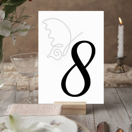 Minimalist Wedding Table Number Card Kaart