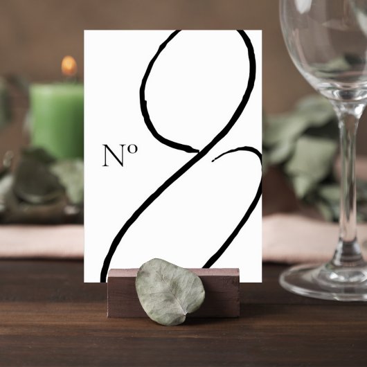 Minimalist Wedding Table Number Card Kaart