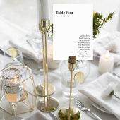 Minimalist Wedding Table Number Card with Heart Kaart