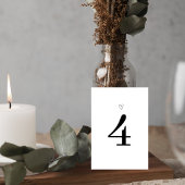 Minimalist Wedding Table Number Card with Heart Kaart
