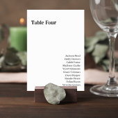 Minimalist Wedding Table Number Card with Heart Kaart