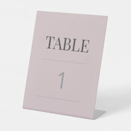 Minimalist Wedding Table Number Dusky Rose Reclamebord Met Voetstuk
