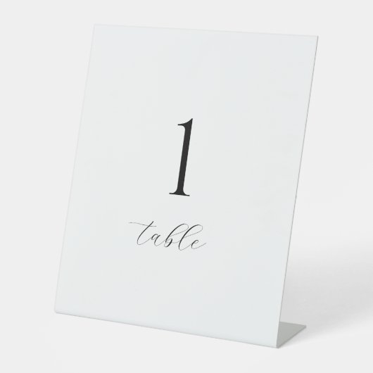 Minimalist Wedding Table Numbers | Modern Tabletop Reclamebord Met Voetstuk (Voorkant)