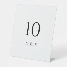 Minimalist Wedding Table Numbers