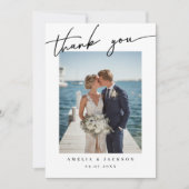 Minimalist Wedding Thank You Card – Photo Template Bedankkaart (Voorkant)