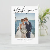 Minimalist Wedding Thank You Card – Photo Template Bedankkaart (Staand voorkant)