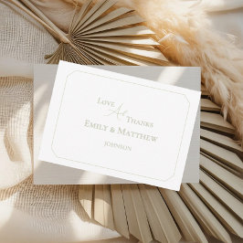 Minimalist Wedding Thank You Card With QR Code