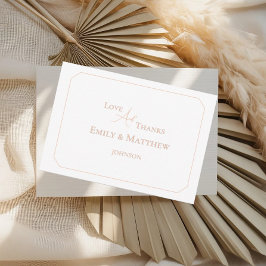 Minimalist Wedding Thank You Card With QR Code