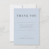 Minimalist Wedding Thank You Dusky Blue Bedankkaart (Voorkant)
