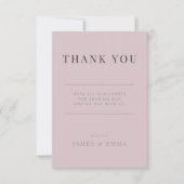 Minimalist Wedding Thank You Dusty Rose Bedankkaart (Voorkant)
