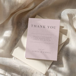 Minimalist Wedding Thank You Dusty Rose  Bedankkaart