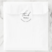 Minimalist Wedding Thank You | Modern Script Ronde Sticker (Tas)