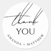 Minimalist Wedding Thank You | Modern Script Ronde Sticker (Voorkant)