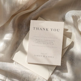 Minimalist Wedding Thank You Soft Latte Bedankkaart