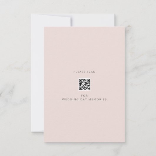Minimalist Wedding  | Warm Blush Bedankkaart (Achterkant)