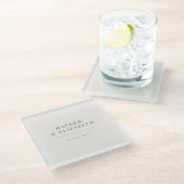 Minimalist Wedding  | Warm White Glazen Onderzetter (Schuin)