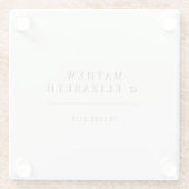 Minimalist Wedding  | Warm White Glazen Onderzetter (Achterkant)