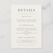 Minimalist Wedding Warm White Informatiekaartje (Voorkant)