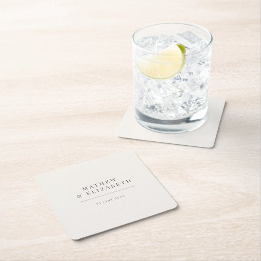 Minimalist Wedding  | Warm White Kartonnen Onderzetters (Insitu)