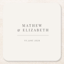 Minimalist Wedding  | Warm White Kartonnen Onderzetters